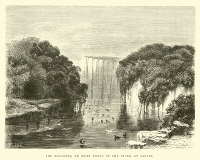 The Remansos, or Quiet Nooks of the River, at Canari by Edouard Riou